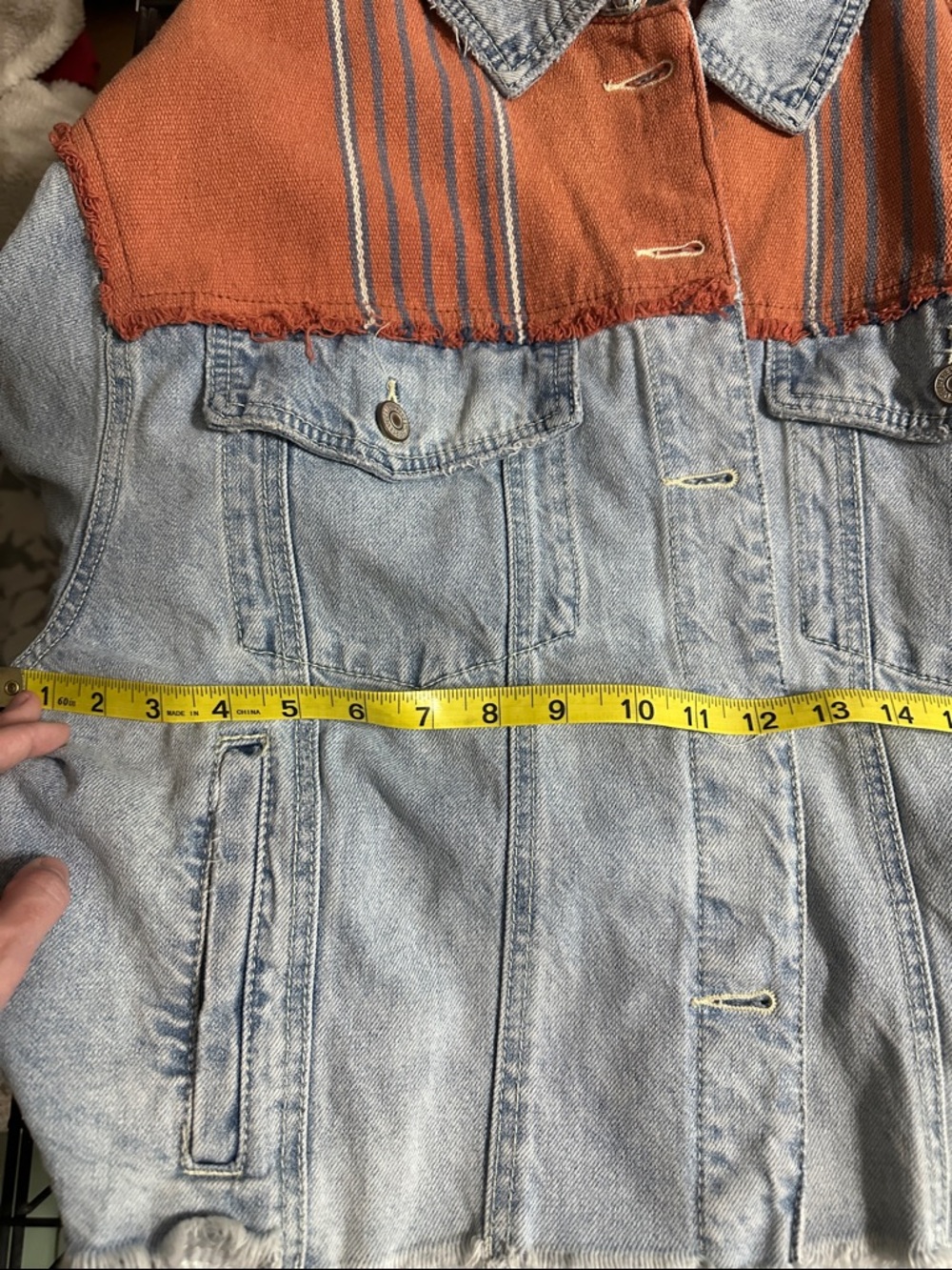 Free People Baja Hooded Denim Jacket Size Medium; Like New - Picture 9 of 9